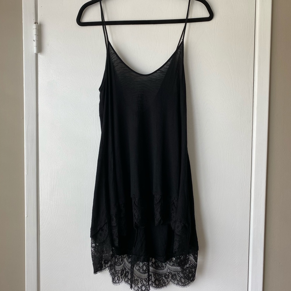 LF Black Tank Top with Lace
